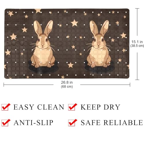Tapis de bain antidérapant séchage rapide extra long en PVC Bunny