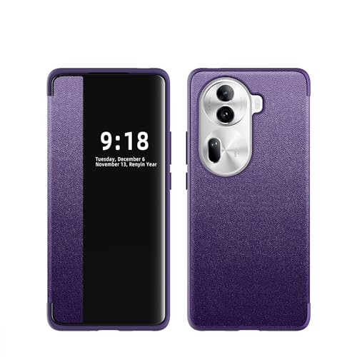 Étui à rabat compatible avec Oppo Reno11 coque antichoc violette