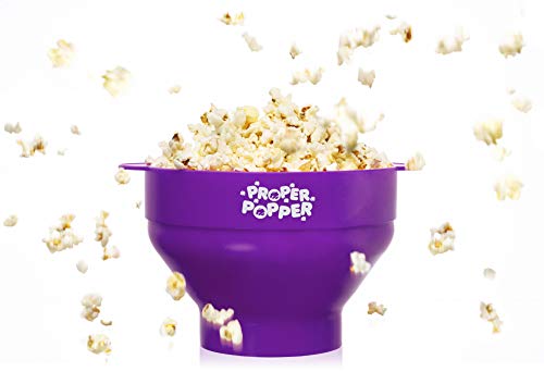 Image of The Original Proper Popper Microwave Popcorn Popper, Silicone Popcorn Maker, Collapsible Bowl BPA Free & Dishwasher Safe - (Purple)
