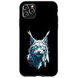 Lynx Blue Eyes Glitch アートワーク スマホケース iPhone 11 Pro Max 用