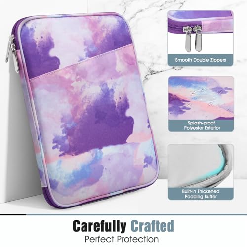 Image of TiMOVO 9-11 inch Tablet Sleeve Bag with Pocket, Watercolor Purple | Fits iPad 11 inch A16 2025, iPad 10.9 inch /10.2 inch, Air 11 inch 5th /4th Gen, Galaxy Tab A9+ /A11 Plus 11 inch