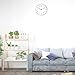 Foxtop Silver Wall Clock Silent Non-Ticking Battery Operated Round Modern Wall Clock for Office School Home Living Room Bedroom Bathroom Kitchen Decor 12 inch