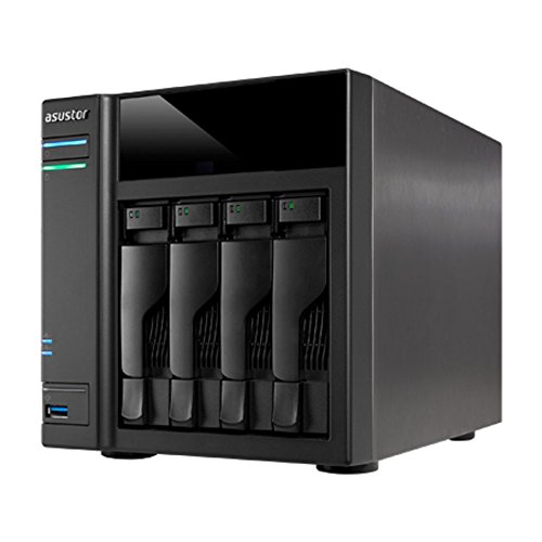 ASUSTOR NAS 4-Bay Intel Celeron Dual-Core 1GB DDR3L GbE x2 USB3.0 & eSATA 3�N�ۏ� AS5004T