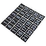Genérico Tarjetas Numéricas de Mesa Reutilizables de Plástico Pvc Negras, 25 Piezas, para Banquetes, Bodas y Restaurantes, Señales Decorativas Resistentes al Desgaste para Señalización
