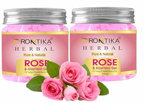 Image of Herbal Rose Multipurpose Gel for Skin & Hair | Made with Hyaluronic Acid, Hibiscus, Aloe Vera and Rose | Provides Hydration & Calms Skin | Vegan & Cruelty Free, 200 gm (Pack