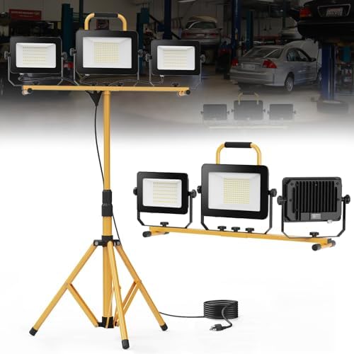 22000 Lumen Work Lights with Stand, 2 Adjustable Head LED Work Light ...