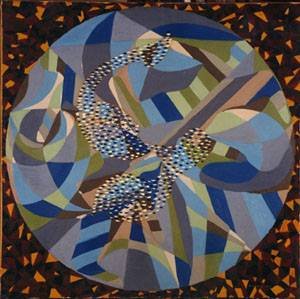 Peinture à l'huile Rotation and Speed 1966 de Tamas Lossonczy - Dimensions 36 x 48