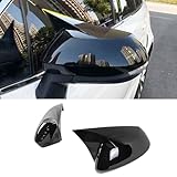Car Ox Horn Side Rearview Mirror Cover Wing Mirror Protect Decorate Covers Auto Exterior Decoration Accessories for Toyota Corolla 2020 2021 2022 2023 2024 (Bright Black)