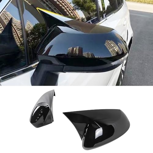 Car Ox Horn Side Rearview Mirror Cover Wing Mirror Protect Decorate Covers Auto Exterior Decoration Accessories for Toyota Corolla 2020 2021 2022 2023 2024 (Bright Black)