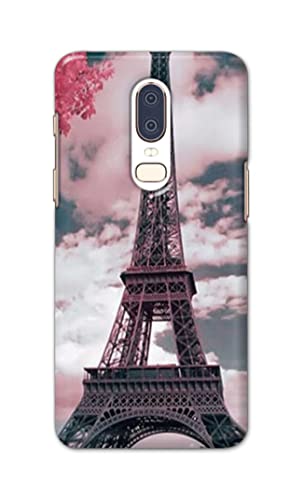 Image of Lovers Famous Place Eiffel Tower in Paris Hard Back Case Cover for OnePlus 6 Back Cover -(J5) VNS2227