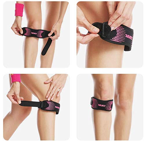 2 pacotes de joelheiras para cinto patelar cinto de compressão joelheiras para escalada ao ar livre
