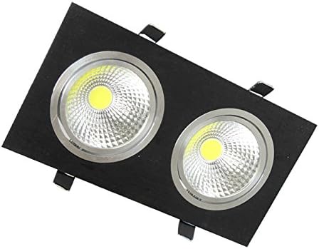 10W(2x5W) Dimmable Dual-Head LED COB Reccessed Ceiling Spot Light Fixture Bulb Cabinet Lamp Black Kit Pure White