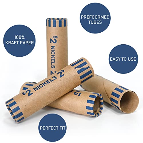 Image of LLIKED 83 PCS Preformed Coin Wrappers Rolls-Nickels
