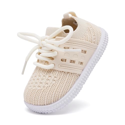 Image of BMCiTYBM Baby First Walking Shoes Boys Girls Infant Sneakers Breathable 6 9 12 18 24 Months Camel Size 6-12 Months Infant
