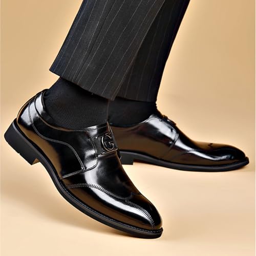 Mens Classical Shoes Formal Prom Footwear Business Leather Fashion Comfort Vintage Casual Work Party Dancing Wedding Non Slip Slip on Waterproof Office Shoes3