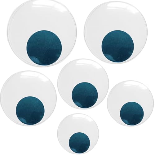 BOELLRUNO 12 Stück Wackelaugen Selbstklebend Groß 40mm 60mm 80mm 100mm 120mm 150mm Runde Wiggle Googly Augen Kunststoff Puppe Augen Kulleraugen Selbstklebend Aufkleber für DIY Scrapbooking Handwerk