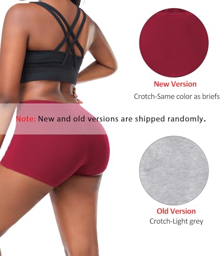 wirarpa Women's Boyshort Panties Ladies Safety Boxer Briefs Anti Chafing Cotton Underwear with Cotton Crotch 4 Pack