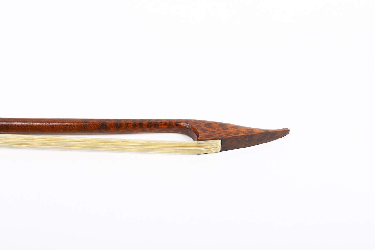 Yinfente Arco de violín 4/4 tamaño completo de madera de serpiente, estilo barroco, madera exterior, arco natural, pelo de caballo, equilibrio