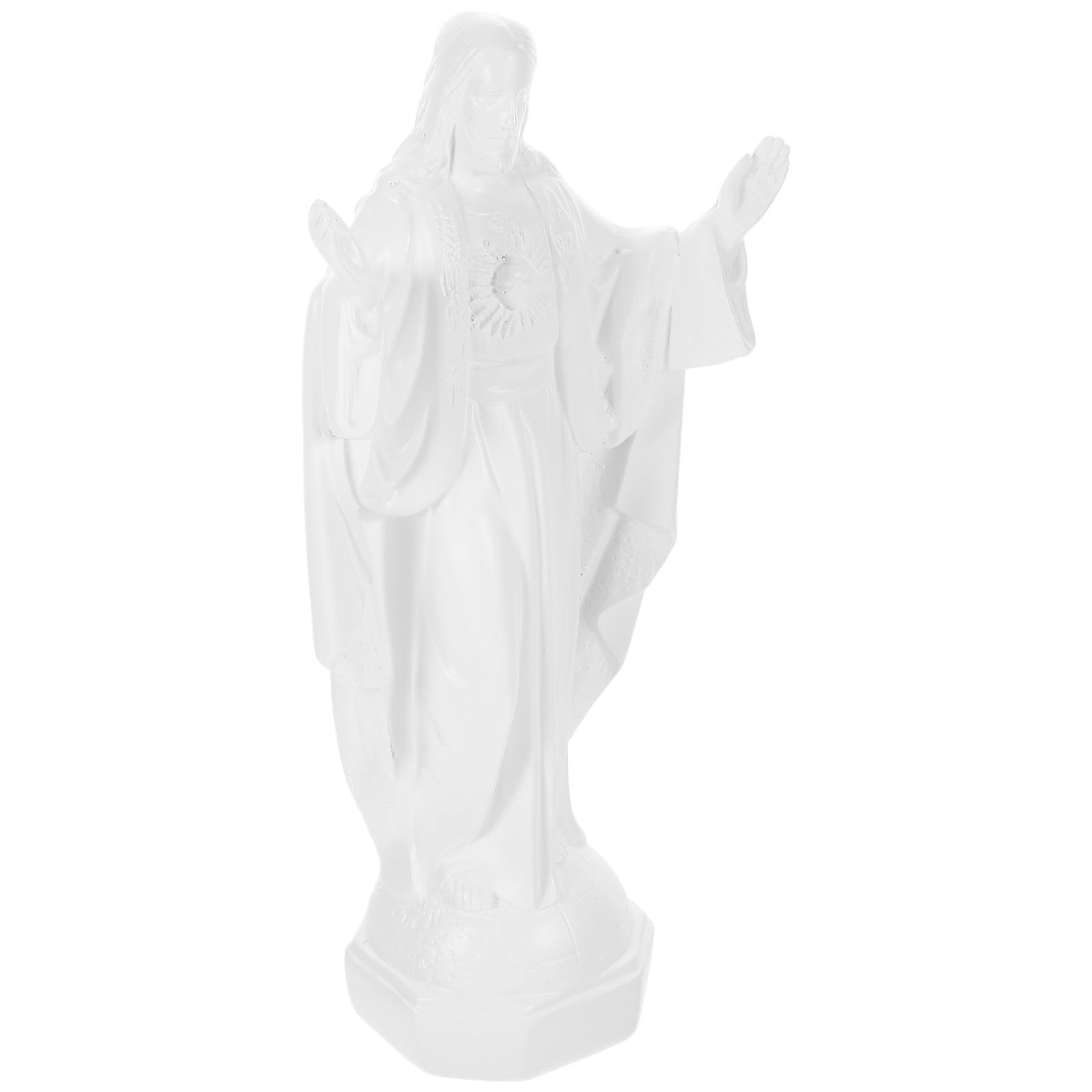 Statue de Jésus en résine blanche incassable pour remplacer les décos fragiles
