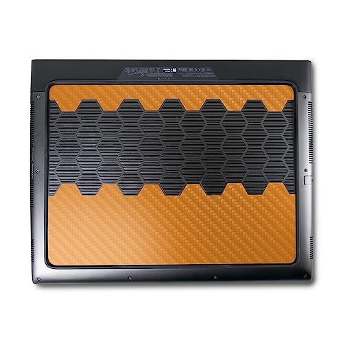 Image of MightySkins Carbon Fiber Skin Compatible with Alienware M18 R1 (2023) Full Wrap Kit - Solid Orange | Protective, Durable Textured Carbon Fiber Finish | Easy to Apply & Change Styles | Made in The USA