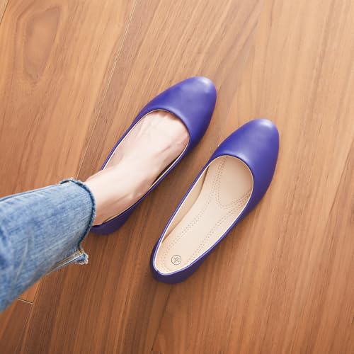 Image of Hash Bubbie Women's Flats Shoes Ballet Flats Dress Shoes Comfortable PU Leather Slip on Shoes for Women