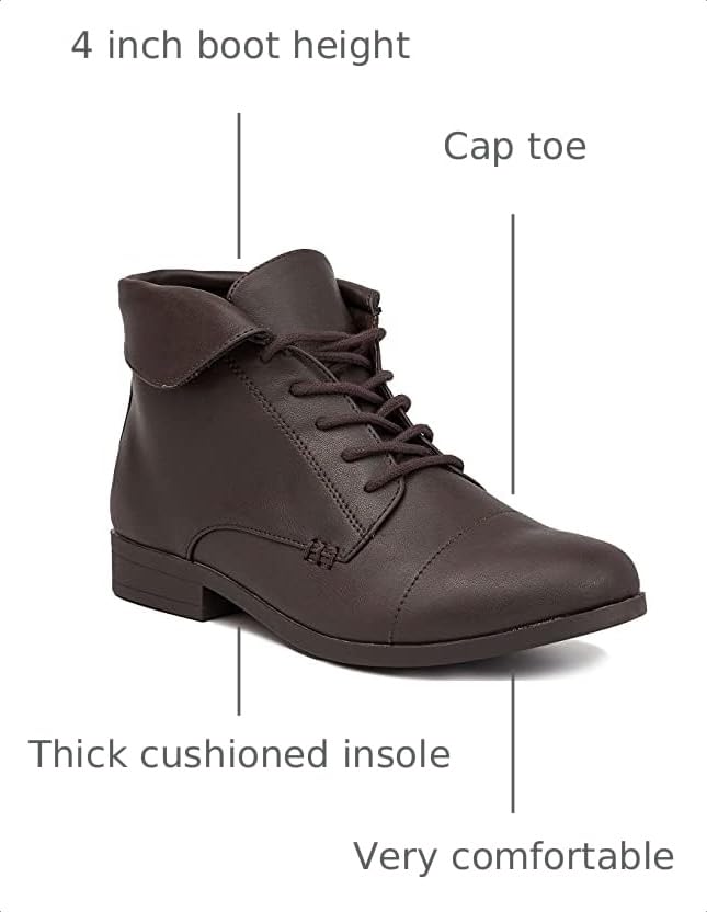 Image of LONDON FOG Crissy Dress Ankle Boot Ladies Lace Up Bootie with Collar | Casual Boots