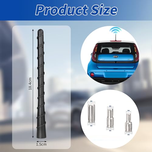 Autoantenne Kurz Auto Dachantenne Kfz Stabantenne Ersatz für Autoradio, 18cm Universal Kfz Autoradio Antenne für alle Modelle mit hochwertigem FM DAB Empfang