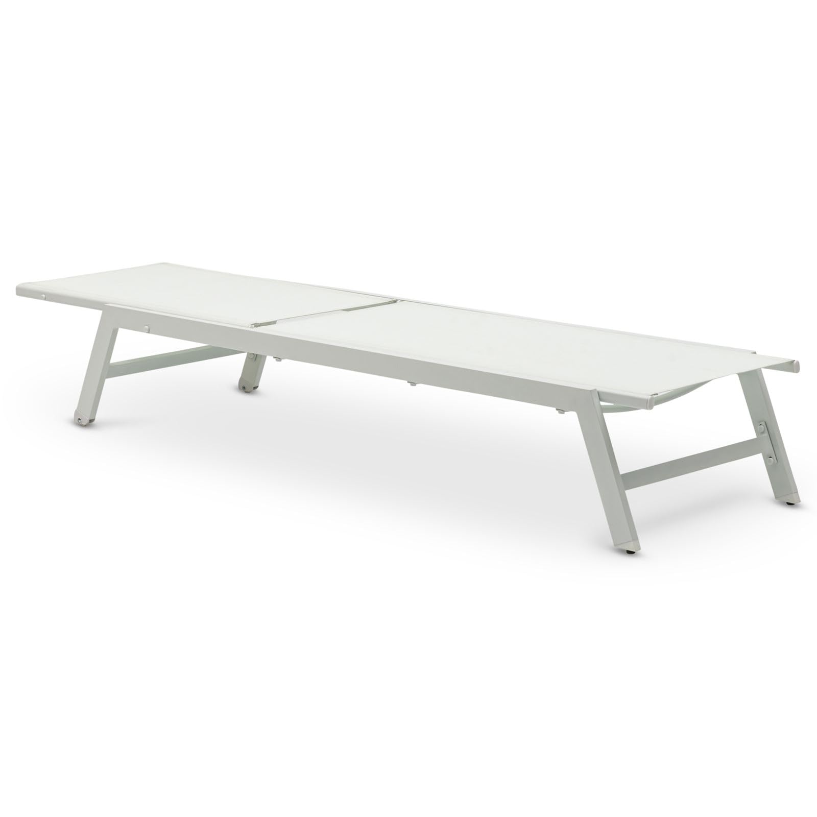 IDIMEX Gartenliege ESPIRITU höhenverstellbar, cremeweiß– Sonnenliege mit verstellbarem Kopfteil aus Aluminium und UV-beständigem Textilene, für Terrasse Balkon Garten Outdoor Relaxliege