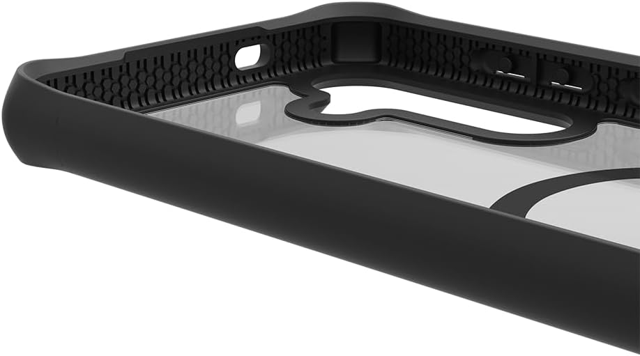 ITSKINS Hybrid R // Solid - High-Impact Hybrid Case for Samsung Galaxy S24, Compatible with MagSafe, Protective Military Shockproof Cover, Slim Phone Case - Black & Transparent