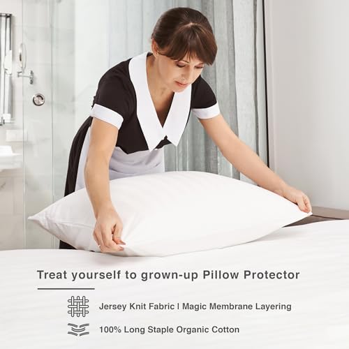 FABDREAMS Organic Waterproof Pillow Protector Set Queen Size | Pillow Cover Set of 2 | Pillow Encasement Set of 2 | Temperature Regulating | Breathable | Queen | 20” X 30” | White by Fabdreams - Image 3