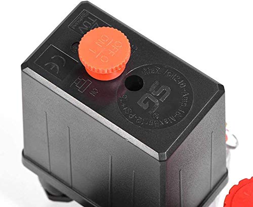 Interruptor de presión para compresor con manómetro y válvula reguladora 8
