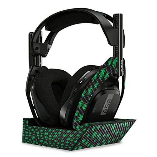 Image of MightySkins Carbon Fiber Skin Compatible with Astro A50 Wireless Headphones + Base Station (Gen 4) - Marijuana | Protective, Durable Textured Carbon Fiber Finish | Easy to Apply | Made in The USA