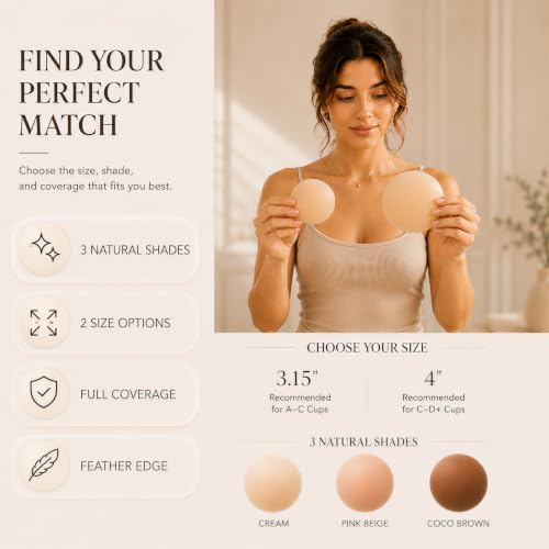 Image of QueenVibes Adhesive Silicone Nipple Covers, Reusable Pasties Skin Safe