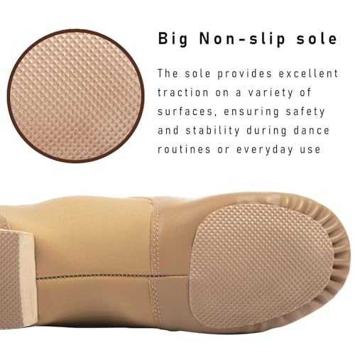Girls Vegan Leather Jazz Shoes,Soft Vegan Leather Dance Slippers for Toddler/Little Kid/Big Kid3