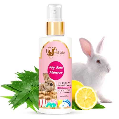 Image of PETLIFE Organic Dry Bath Shampoo For Small Pets, Rabbits & Kitten|Dry /Waterless /Spray Rabbits & Small Pet Shampoo|Made With Natural Ingredients For A Cleaner, Smoother & Shinier Coat 200 Milliliter