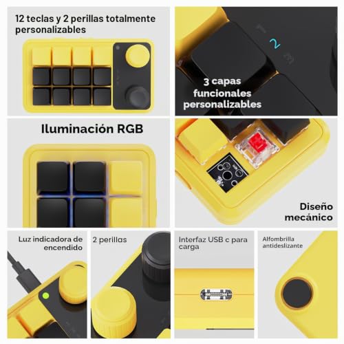 Teclado macro programable USB Bluetooth 2.4G con ajustes de brillo para cadenas de caracteres 3