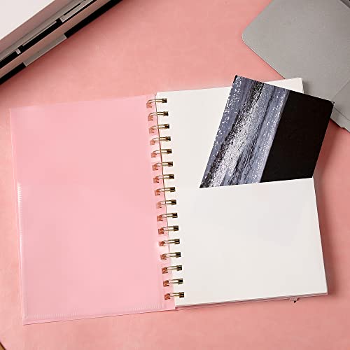 Dot Grid Spiral Notebook A5 Spiral Bullet Dotted Journal 160 Pages Thick Dot Paper Notebooks Plastic Hardcover Spiral Notebook 5X7 Wire Bound Notebooks For Note Taking School Office Supplies,Pink #TOP6