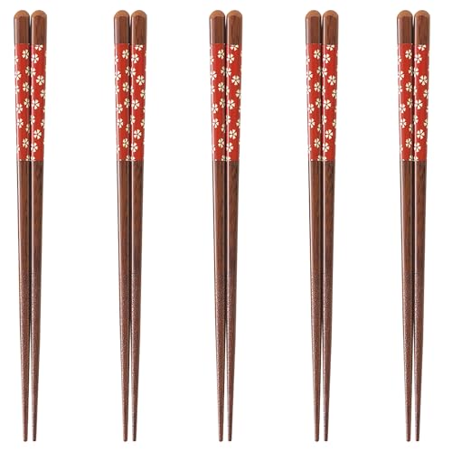 J-kitchens 幸せ箸 5膳 セット 素材:木材 箸 食洗機対応 お箸 日本製 PID7151