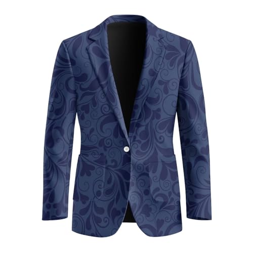 Men's Casual Suit Jacket Blazer, Classic Collar One Button with Lining, Business Formal Wedding Office Wear S-5XL4