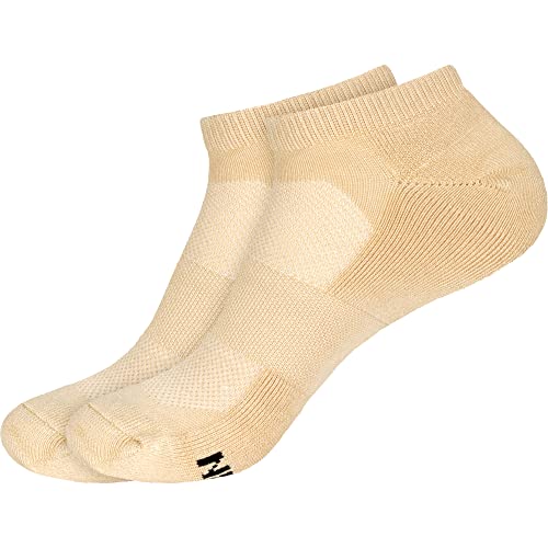 Men's Rayon From Bamboo Fiber Sports Superior Wicking Athletic Ankle Socks - Tan - 2 Pairs - Size 10-14 #TOP29