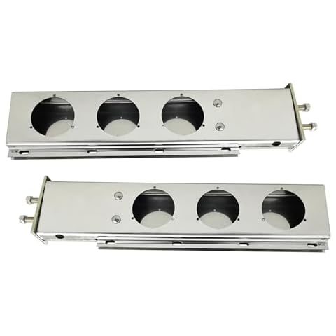 FUTAIHE Stainless Steel Mud Flap Hanger with 2-1/2" Bolt Spacing, 30" L Spring Loaded Mudflap Rear Bar Designed for Semi Trucks, Featuring 4" Light Cutouts (Light Bulbs not Included) Cover