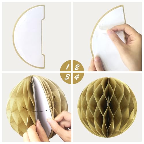 Image of Black Gold Birthday Party Decorations Supplies Happy Birthday Banner Honeycomb Balls Fringe Curtain Foil Balloons Hanging Swirls Cake Topper Tablecloth Party Supplies for Boys Men
