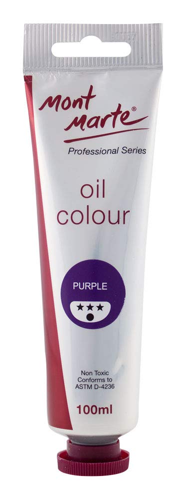 MONT MARTE Premium Oil Paint, 100ml (3.4oz), Purple, Good Coverage, Excellent Tinting Strength