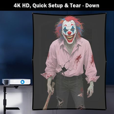 Miniatura 5 de Pantalla de proyección trasera holográfica de 100 pulgadas  Pantalla portátil plegable de doble cara antiarrugas para Halloween, Navidad, noches de