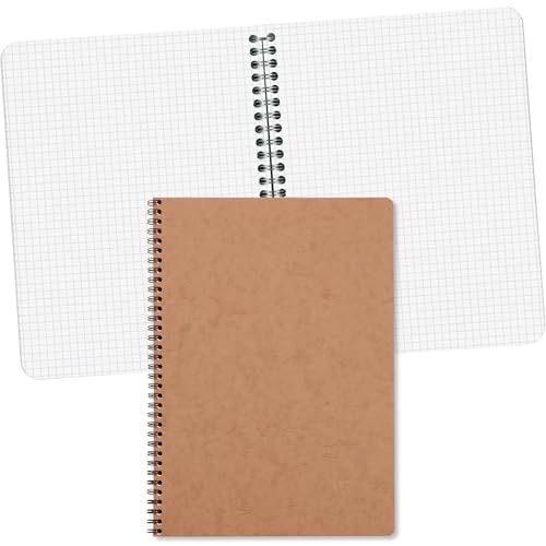 Preisvergleich Produktbild Clairefontaine 781422C Spiralbuch (DIN A4, 21 x 29,7 cm, Age Bag kariert, 50 Blatt) 1 Stück braun