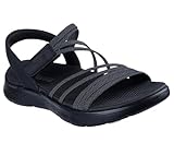 Skechers GO Walk Flex Emma - Sandalias Planas para Mujer, Color Negro, Talla 4
