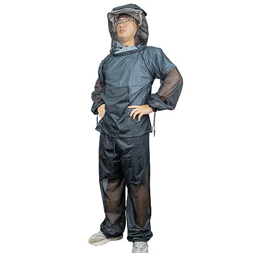 Mosquito Pants HENNCHEE 2Sets Mosquito Suits For Adults, Mesh Net