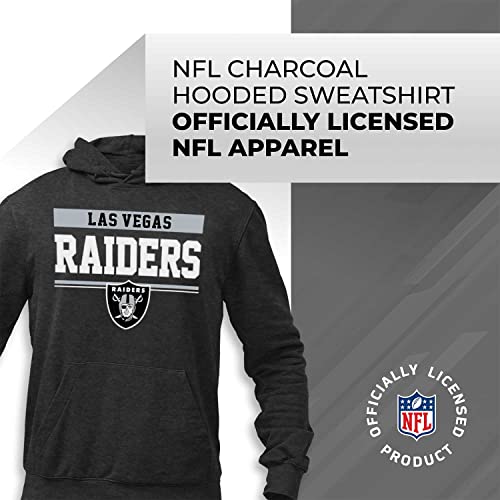 Team Fan Apparel NFL Adult Gameday Charcoal Hooded Sweatshirt - Cotton & Polyester - Stay Warm & Represent Your Team in Style (Las Vegas Raiders - Charcoal, Large) - Image 3