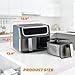 KMFurnila 2 Baskets Air Fryer 9.5 QT, 10 in 1 Dual Air Fryers with Ceramic Crisper Plate, 80-450°F Wide Temp, Smart Cooking Mode with Match & Sync Cook, Shake Reminder, Roast, Defrost, Bake, Grey
