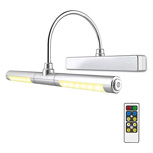 HONWELL Lampe Murale à Télécommande/Lampe de Miroir/Lampe d'affichage, Alimenté par Pile AA, Bras Pivotant à 180 ° pour Régler L'éclairage, pour éclairage Intérieur